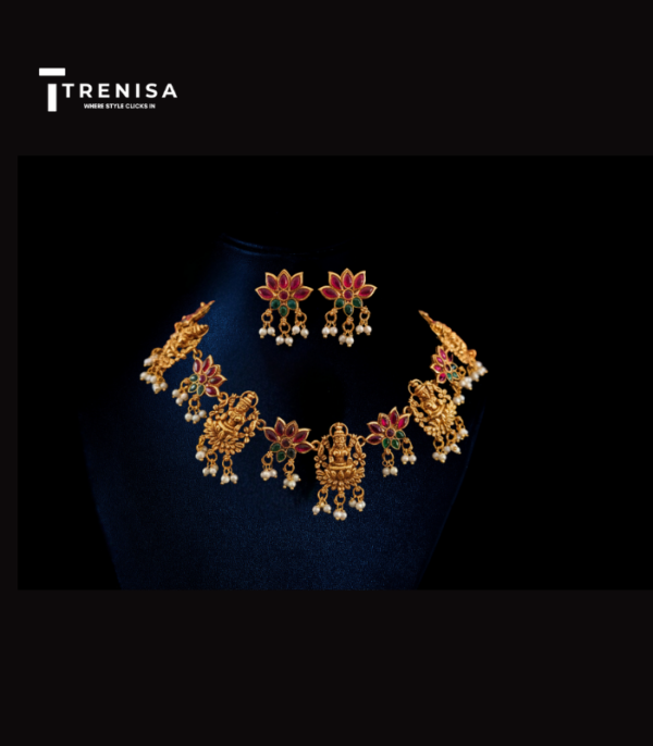 Lotus Temple Design Necklace Set